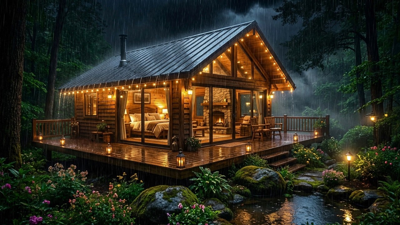 Cozy Forest Cabin Calm Rain Sounds for Deep Sleep, Overthinking, Anxiety, Insomnia & Stress Relief