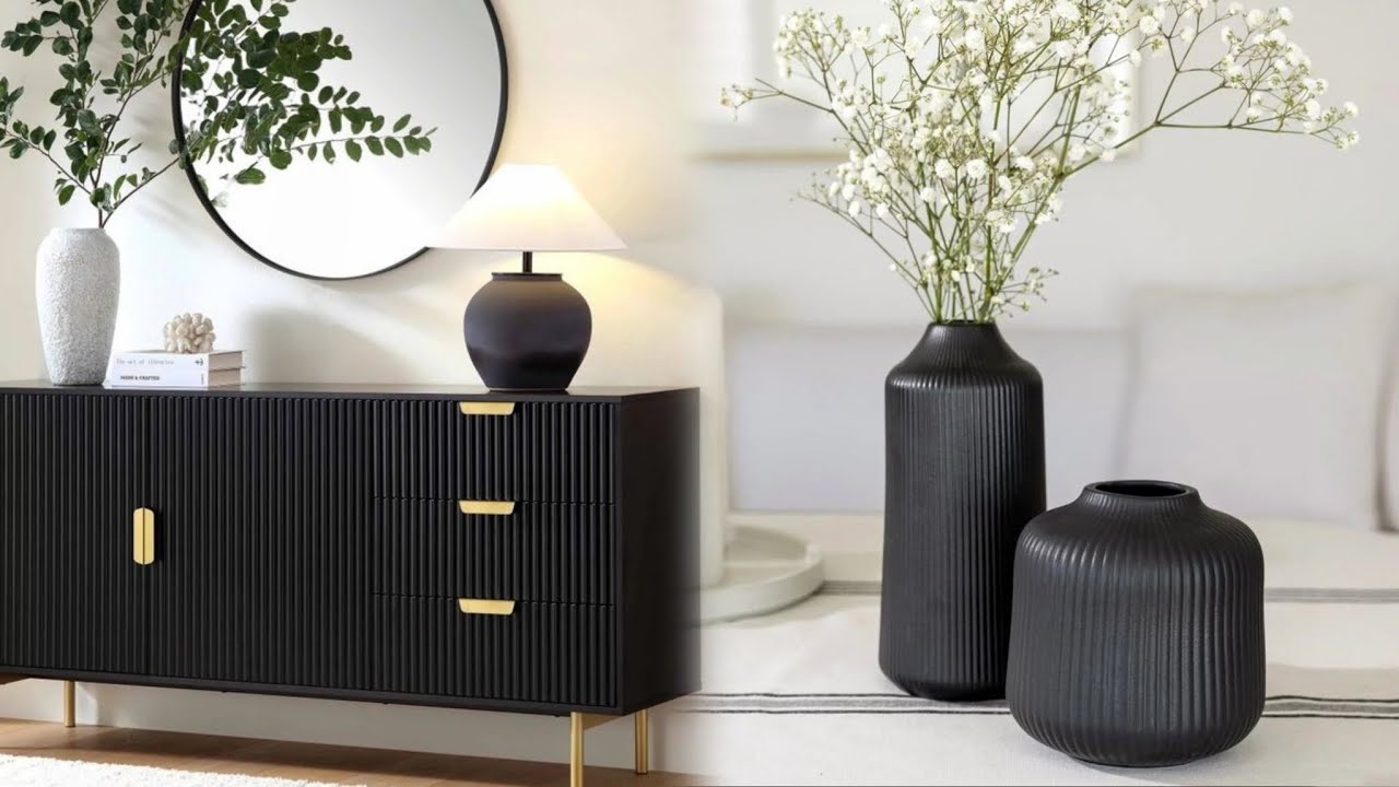 DECORACIÓN MODERNA 2025! ADORNOS Y JARRONES EN COLOR NEGRO / IDEAS Y TRUCOS PARA DECORAR CON NEGRO