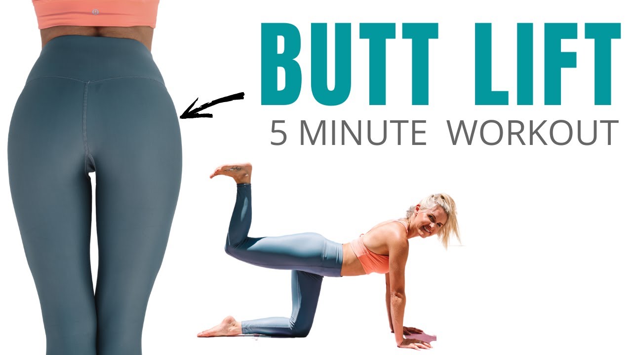 5 Min BUTT LIFT workout  (no squats or equipment)