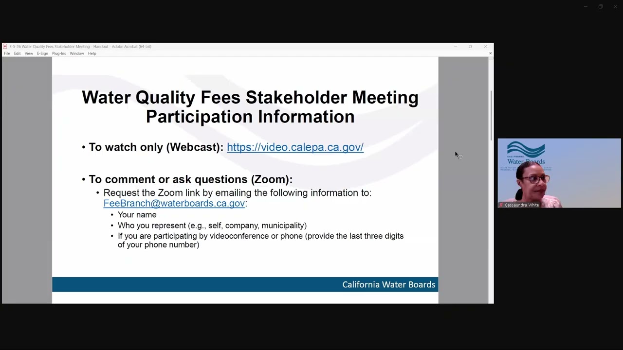 Water Quality Fees Stakeholder Meeting - March 5, 2026