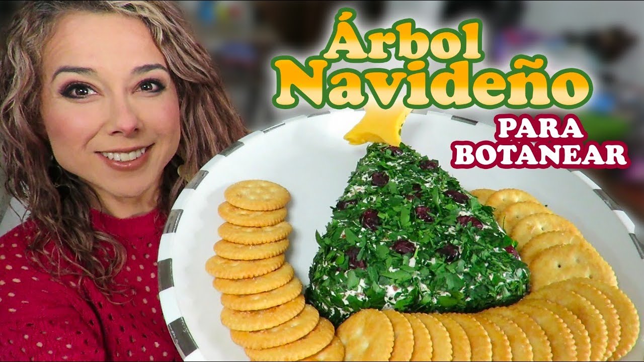 Queso con tocino y nuez en forma de Árbol de Navidad/Botana navideña/Marisolpink