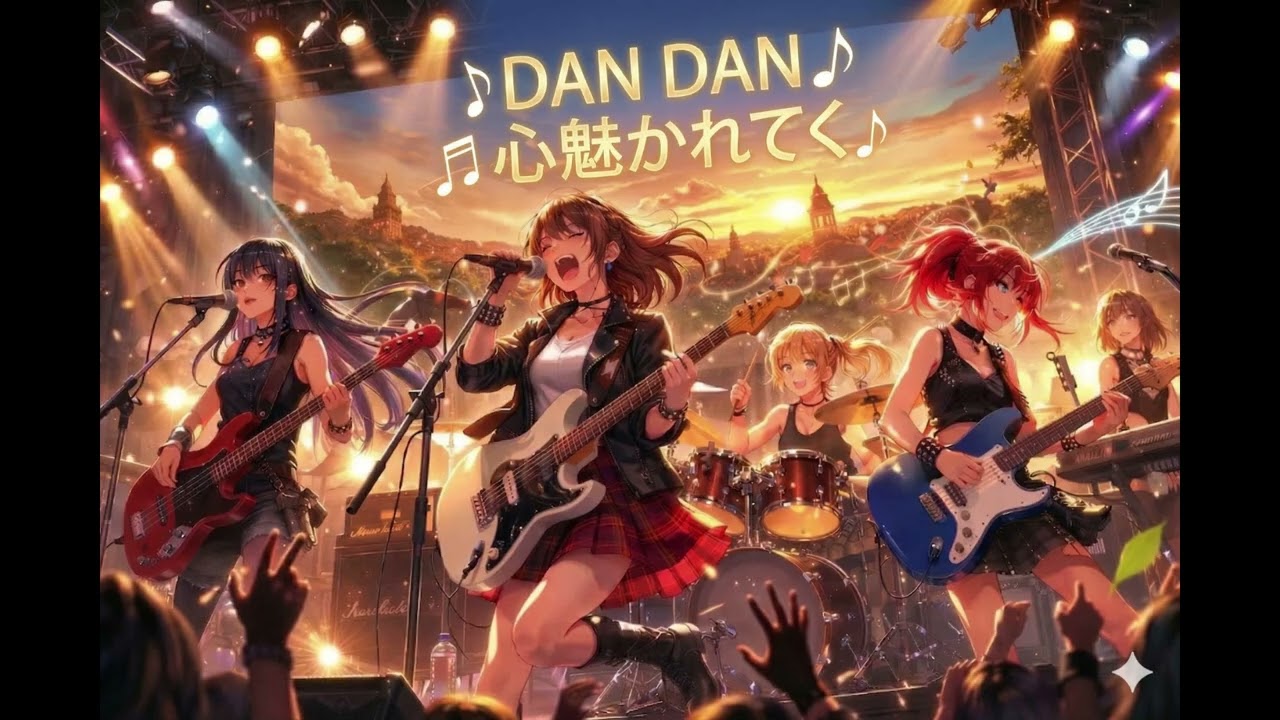 「DAN DAN 心魅かれてく」をAIガールズロックバンドがカバーしてみた【ドラゴンボールGT / FIELD OF VIEW】