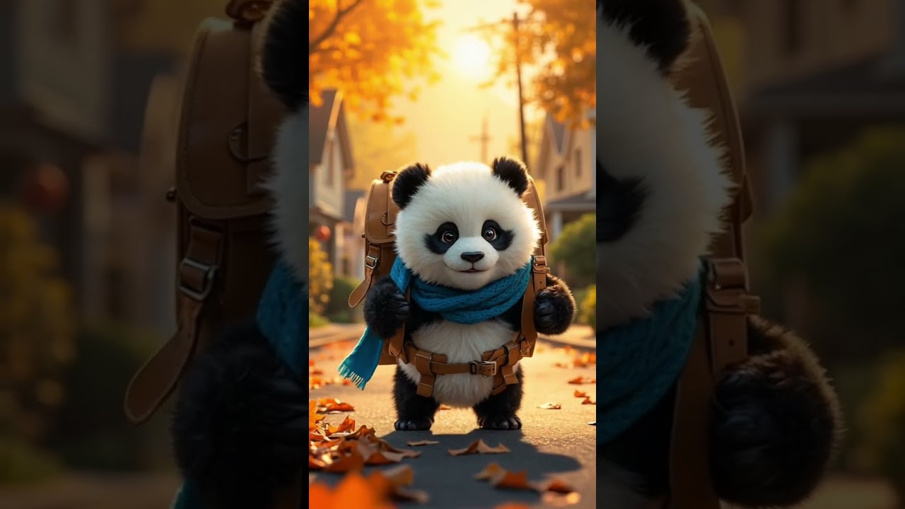 Baby Panda vs Heavy Backpack 🎒🐼 | #HeyDDee #PandaShorts #ComedyAnimation #Relatable #BackpackLife