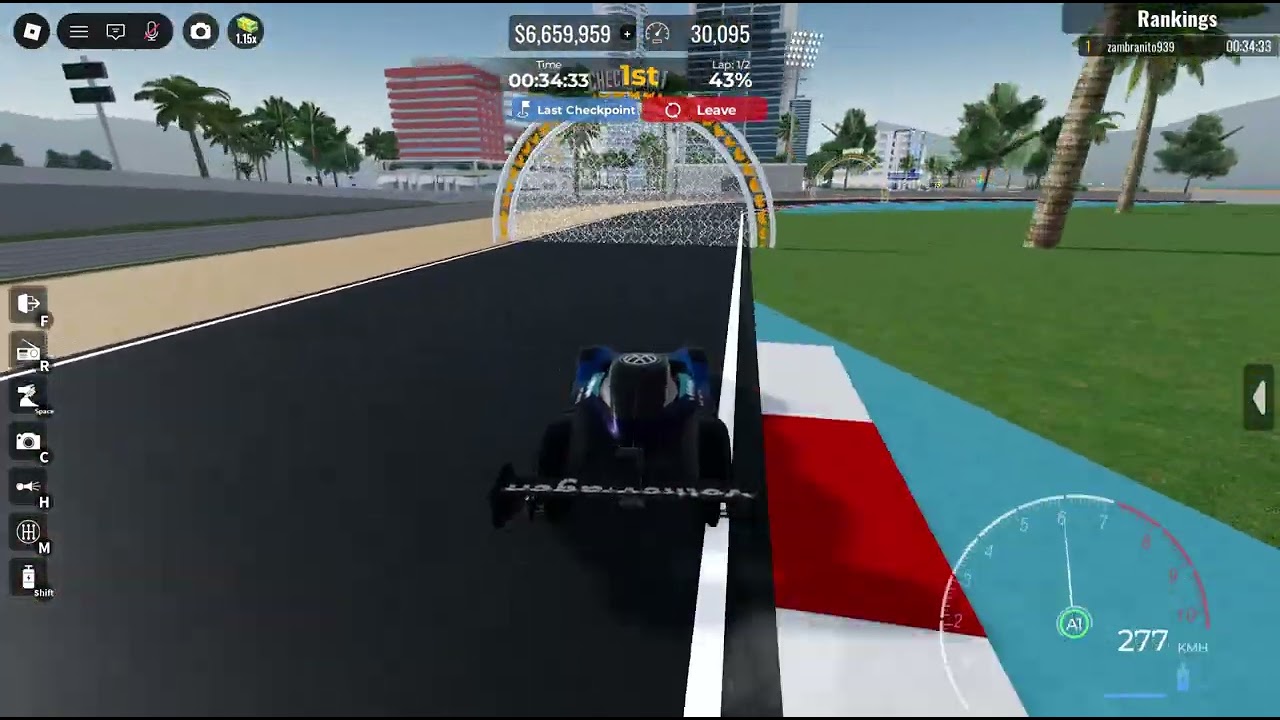 Roblox / Vehicle Legeds 14:84 circuit race whit vw id.r