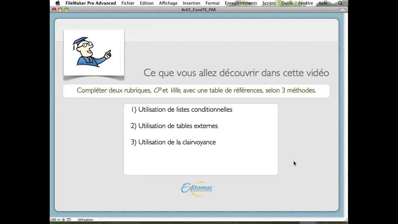 Liste de valeurs conditionnelles FileMaker
