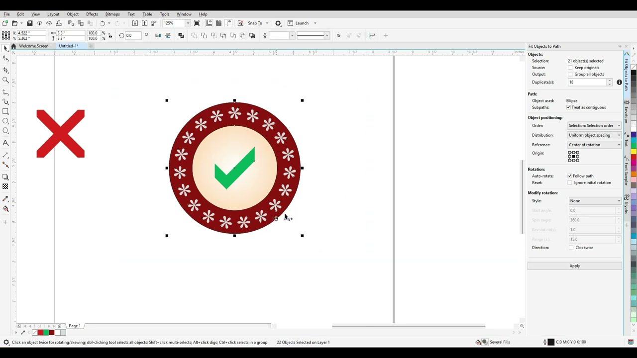 CorelDraw new Tutorial 2025  | New Feature fit objects to path