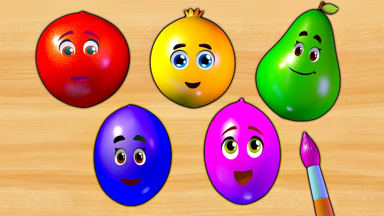🎨🍎 Painting with Nature A Colorful Adventure for All Ages - Finger Family Nursery Rhymes for Kids