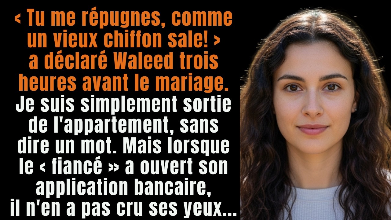 Trois heures avant le mariage, Waleed m’a dit ：«Tu me dégoûtes!» Mais en ouvrant son appli banc