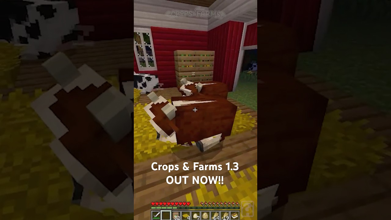 Crops & Farms Add-On - The Animals & Barns update is out NOW!! #minecraft #minecraftshorts 🐮