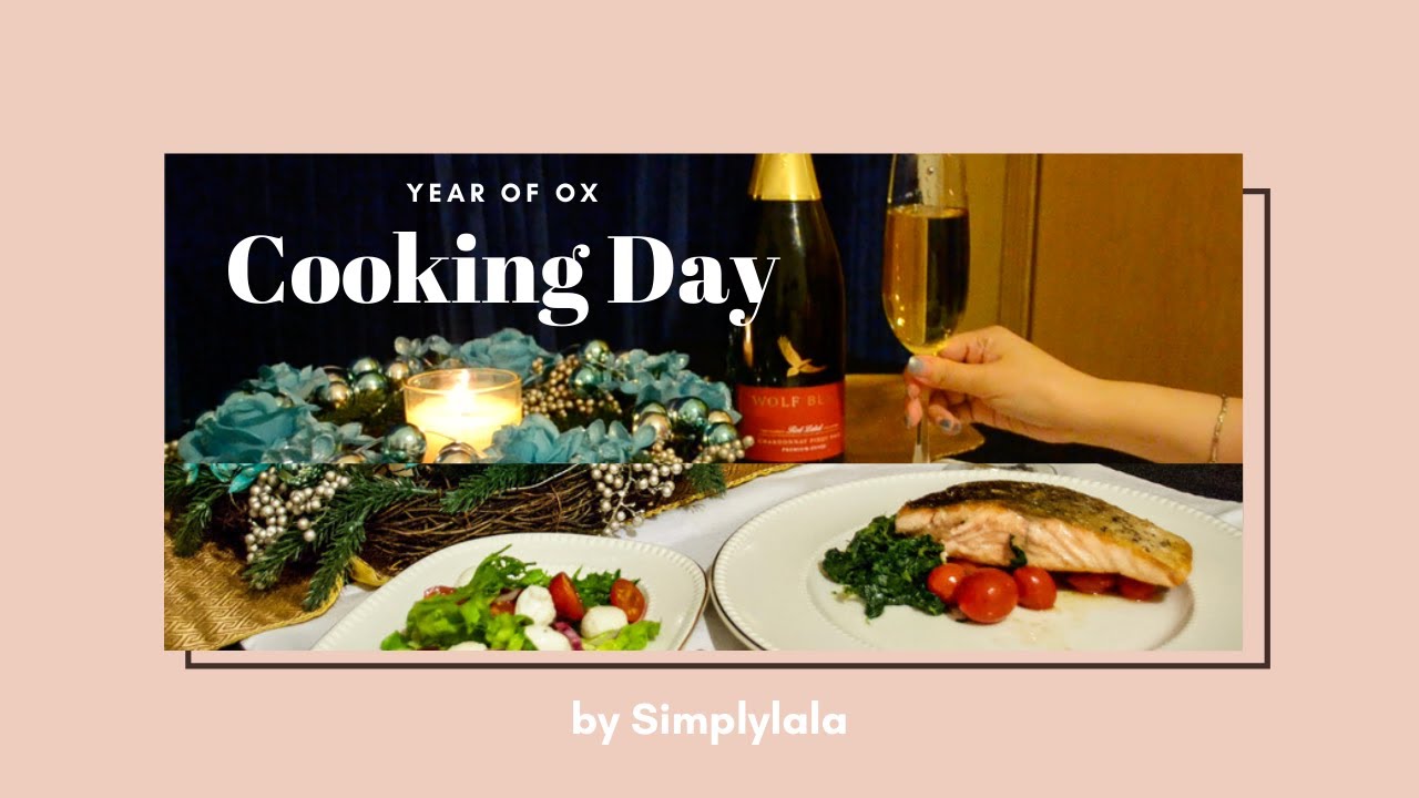 Vlog | Cooking day in the year of ox | strawberry salad and fish salmon for dinner