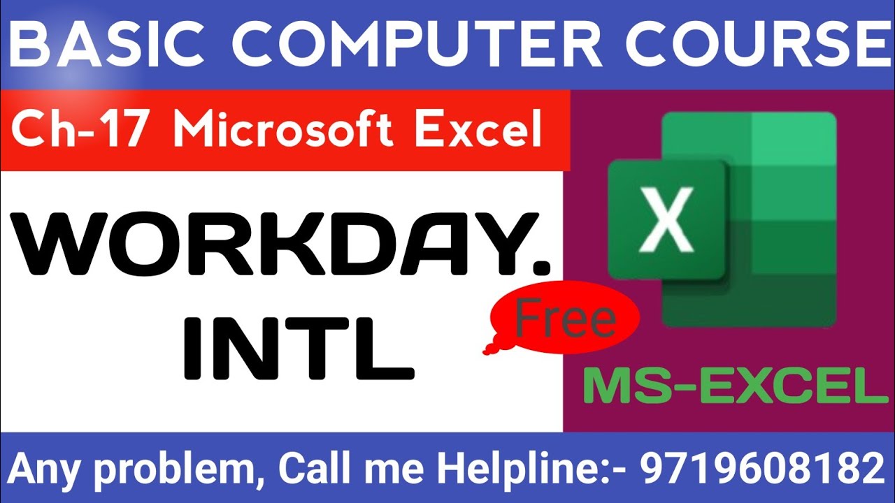 Ms Excel - Workday.Intl in Excel 