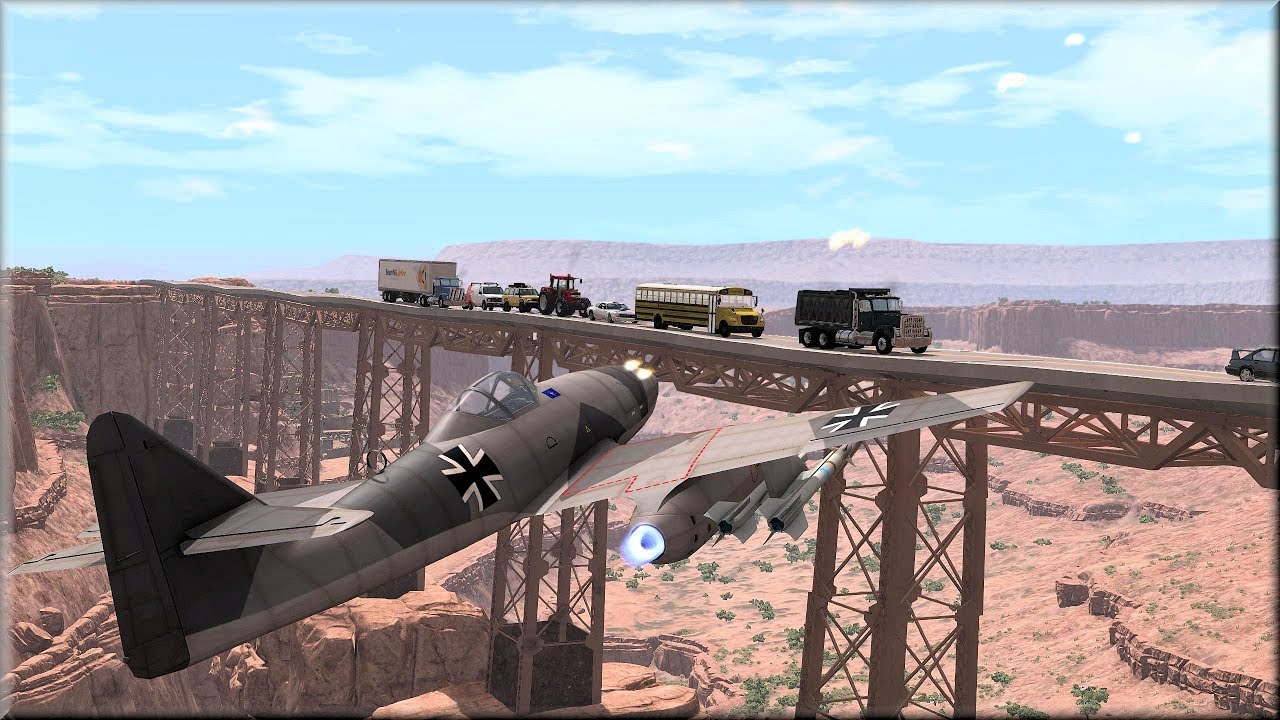 BeamNG Drive Longest Destructible Road Bridge - Insanegaz