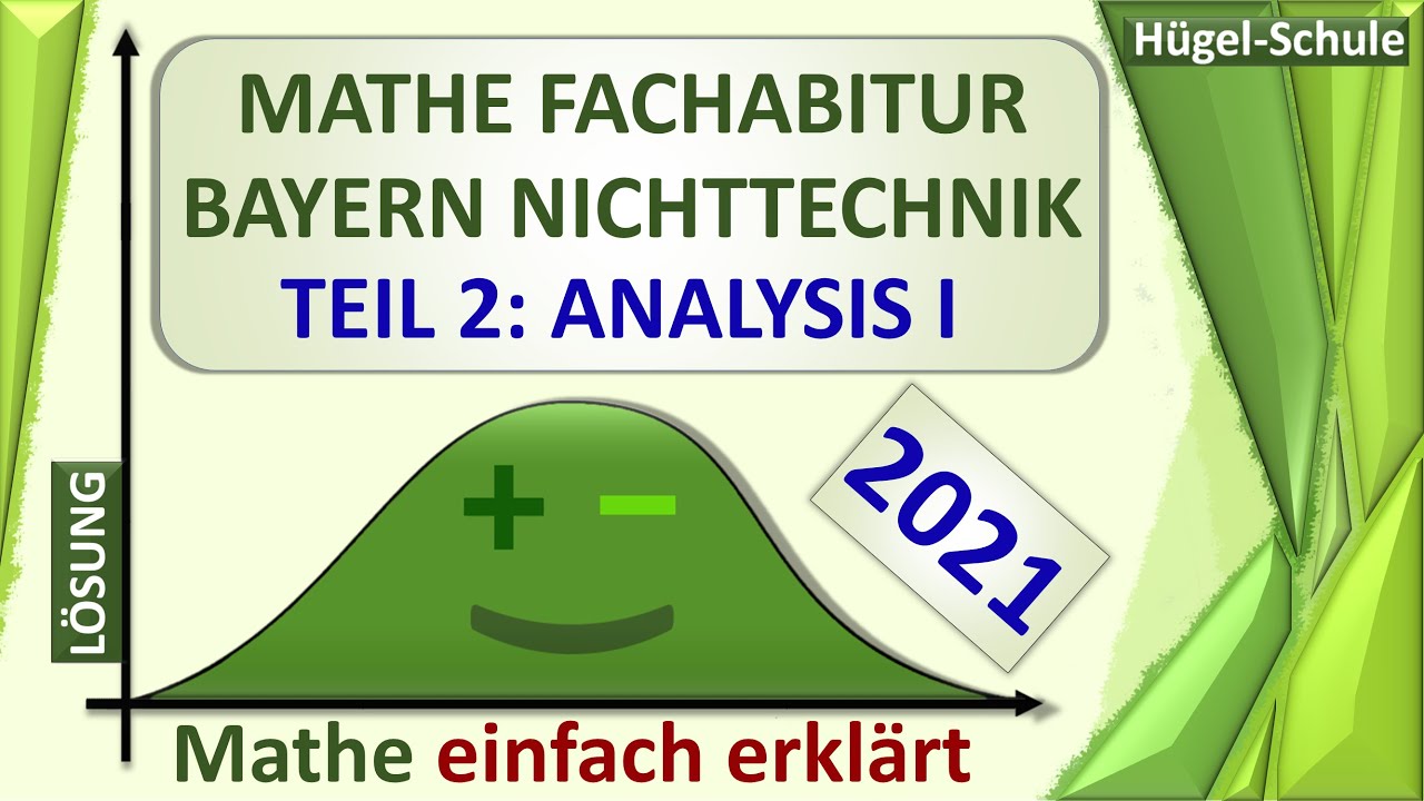 Fachabitur Mathe Bayern 2021 Prüfungsteil 2 | Analysis I | Nichttechnik 12 | komplette Lösung