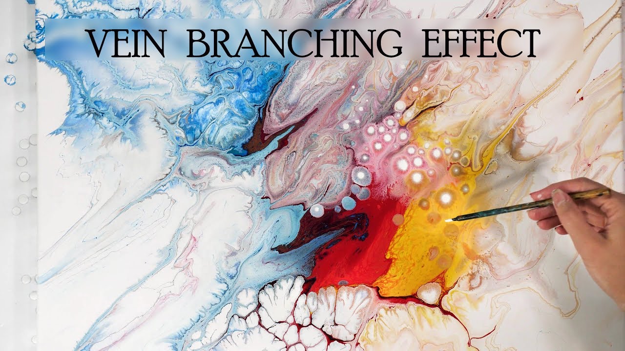 BEAUTIFUL AND DELICATE fluid acrylic pour --Vein Branching Effect-- [4K UHD]