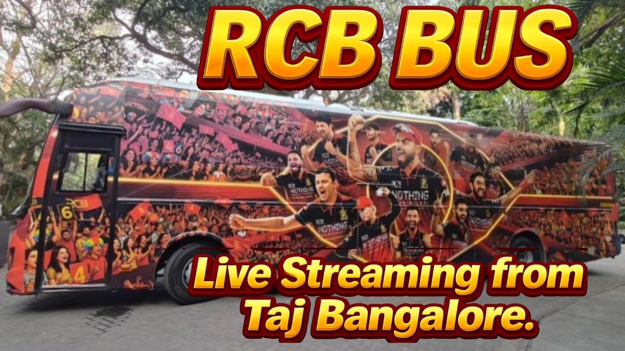 RCB Team Bus 🔴 Live Streaming from Taj Bangalore 🏨  Goosebumps Moment!