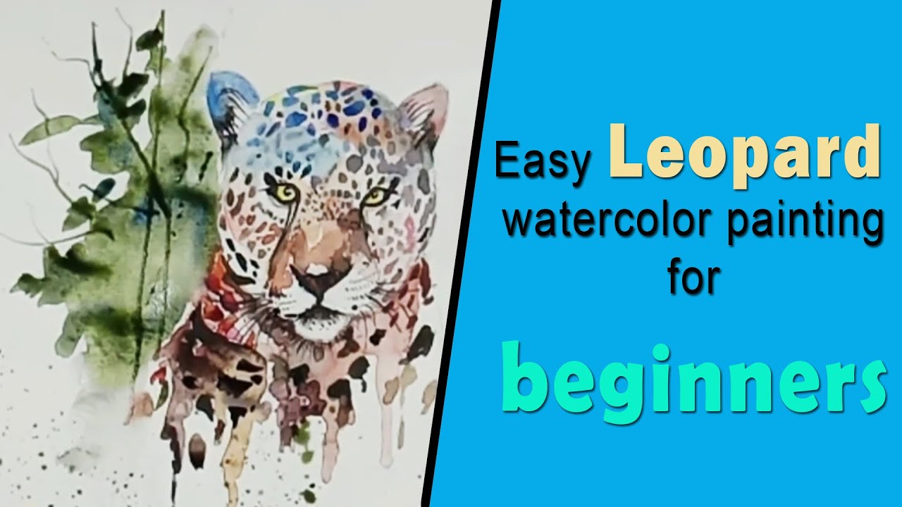 Easy Leopard watercolor painting