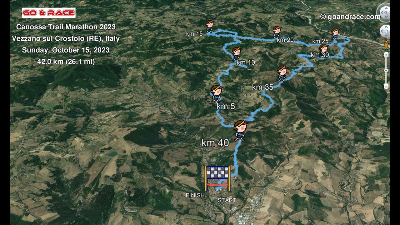 Canossa Trail Marathon 2023: vola sul percorso 3D di 42 km!