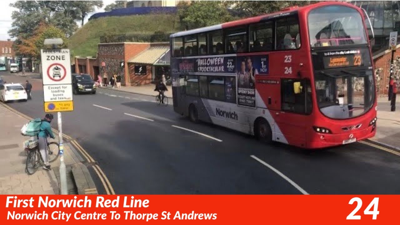 First Norwich Route 24 Route Visual City Centre To Thorpe St Andrews