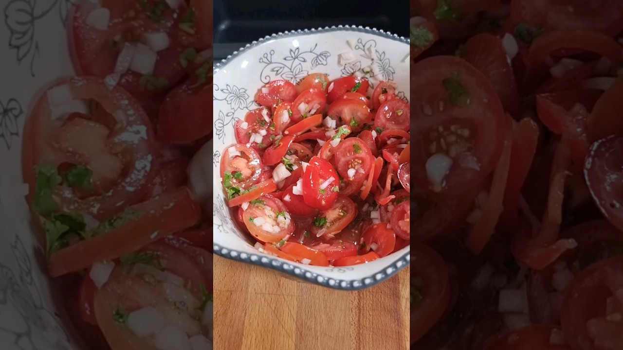 Der perfekte Tomatensalat schnell gemacht! #schnellesrezept #tomatensalat #salatrezept