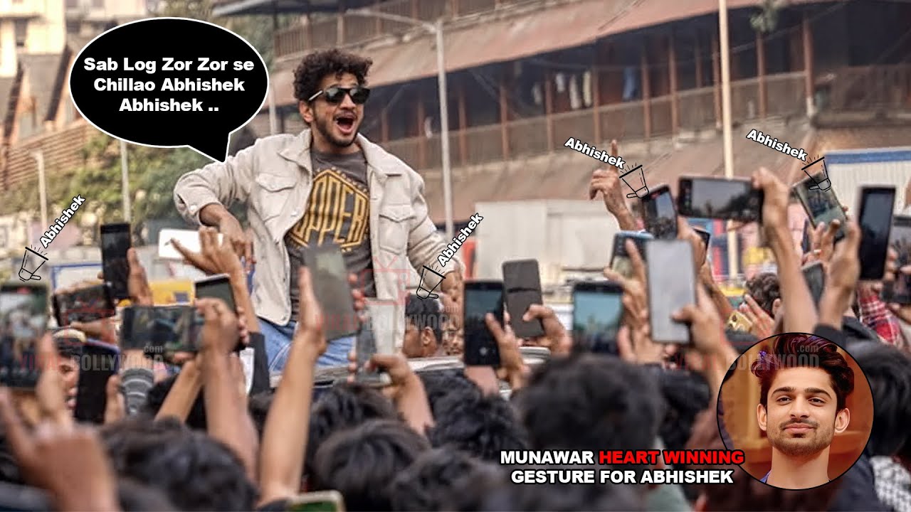 This Gesture of Munawar Faruqui asking a huge crowd to chant Abhishek Kumar's name is winning hearts