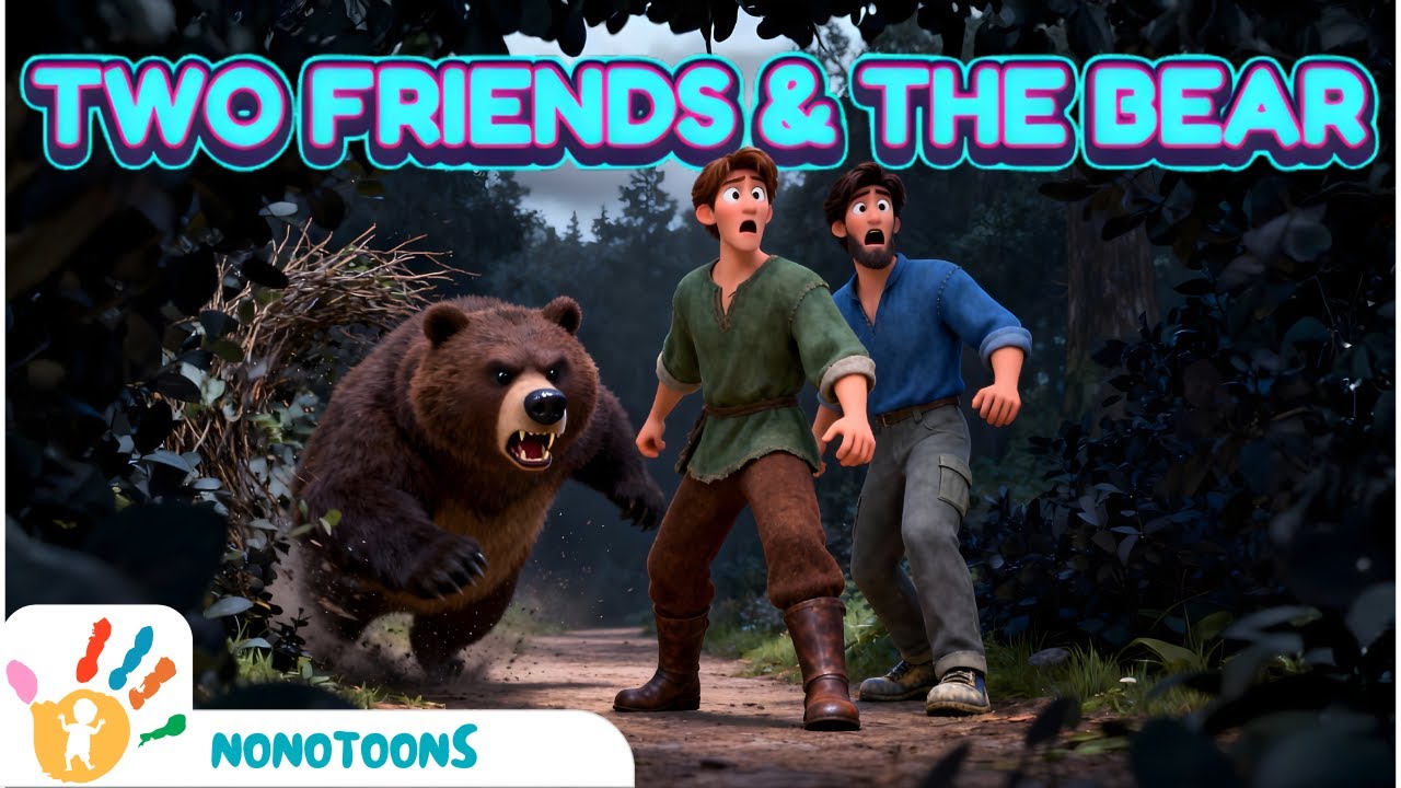 The Two Friends and the Bear 🐻 | Moral Story for Kids | Aesop’s Fable
