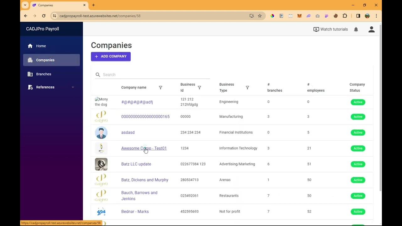 View Department Employee Details V2 | CADJPro Payroll App