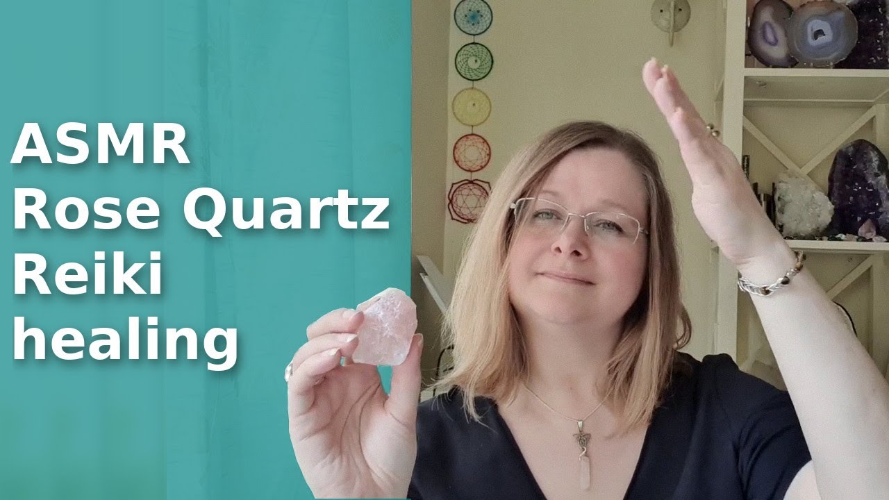 ASMR Reiki (No talking) for love and confidence. Rose Quartz crystal healing. Saging