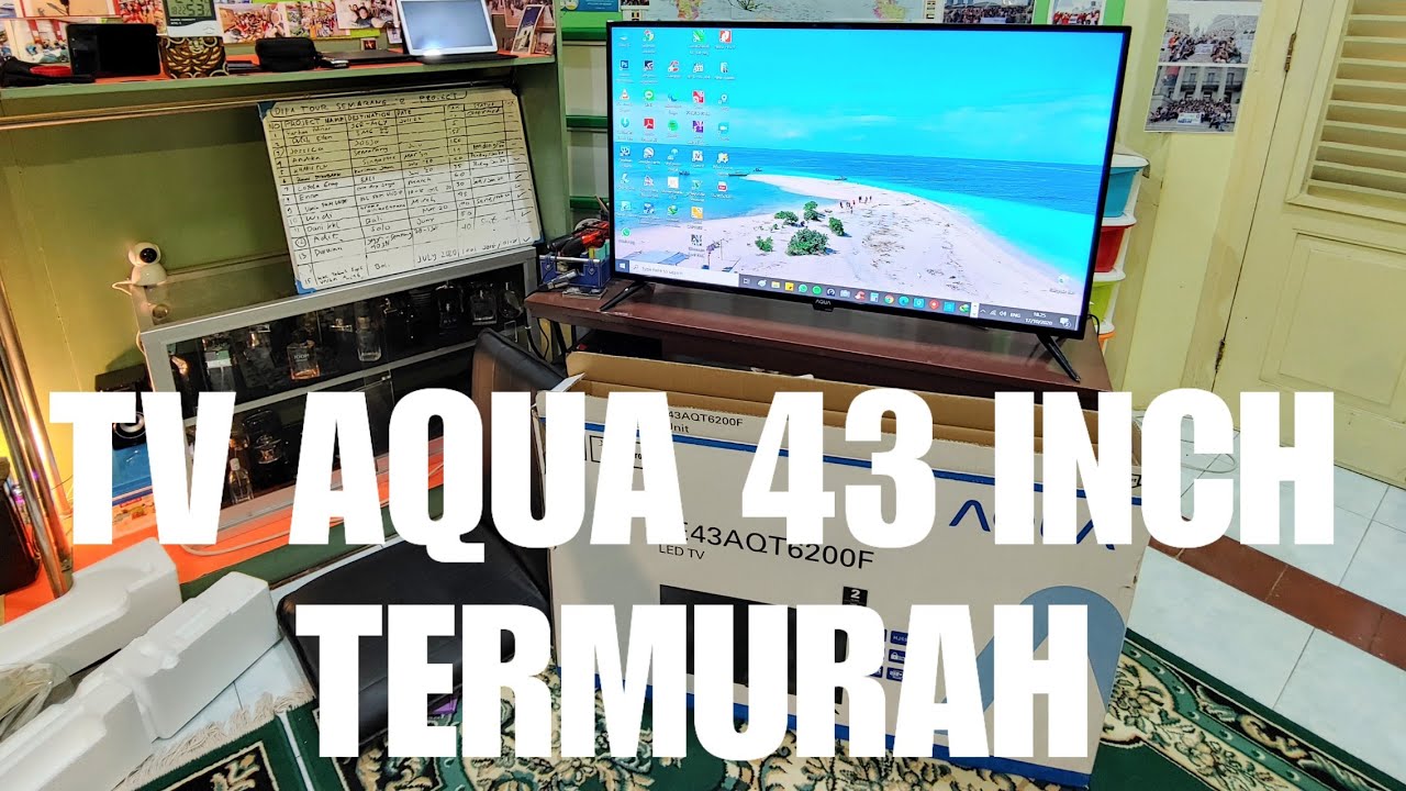 Unboxing TV AQUA 43 Inch | LE43AQT6200F | LED TV SANYO Termurah
