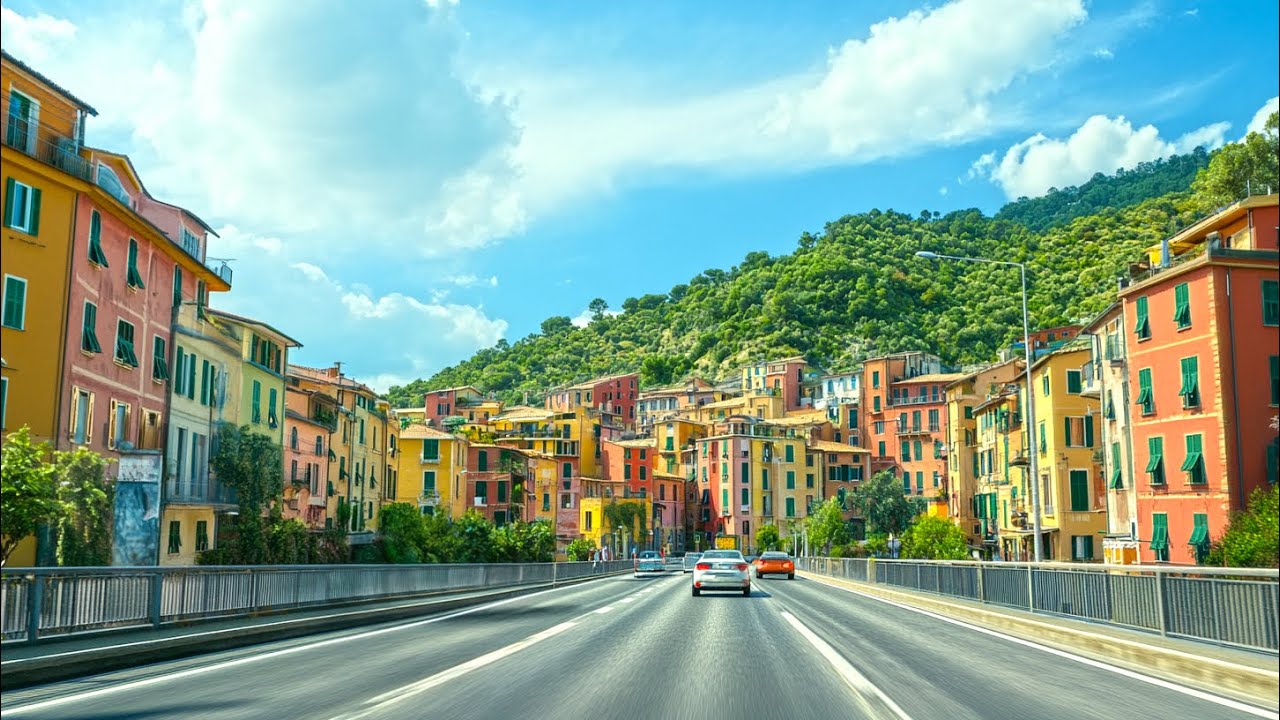 Scenic Drive Italy | Driving from Rapallo to Sestri Levante 4K60 Italy HDR | Driving Ambience | 2024