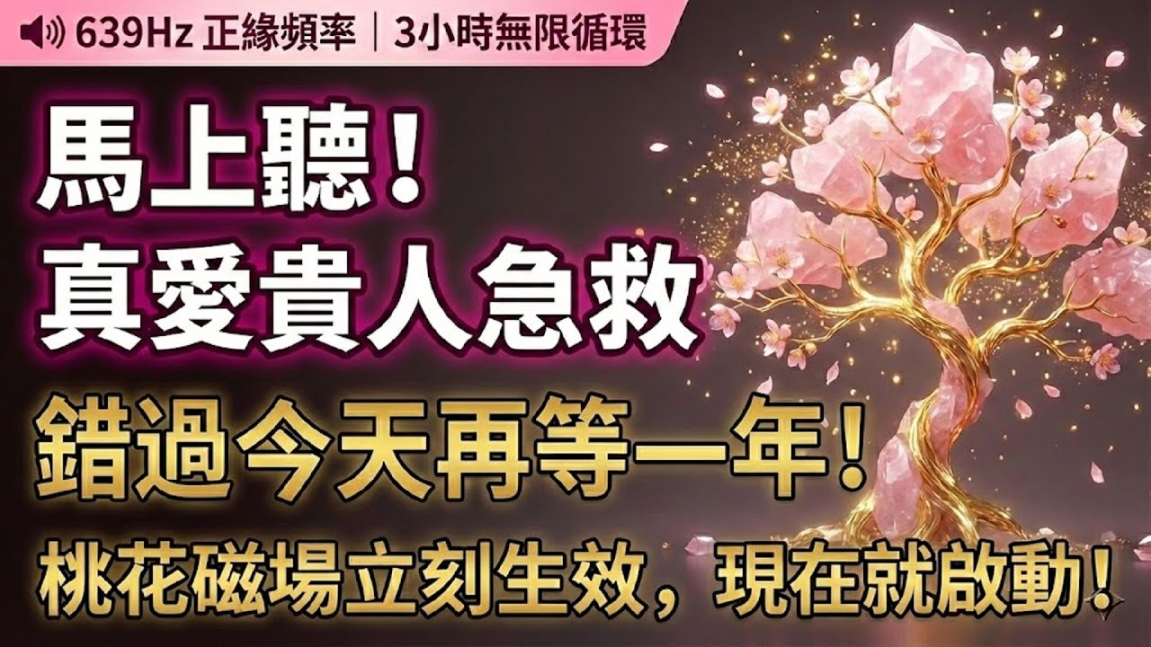 🔴 急救！2026馬年【最強桃花陣】聽完真愛馬上吸過來！639Hz 正緣頻率｜新春限定