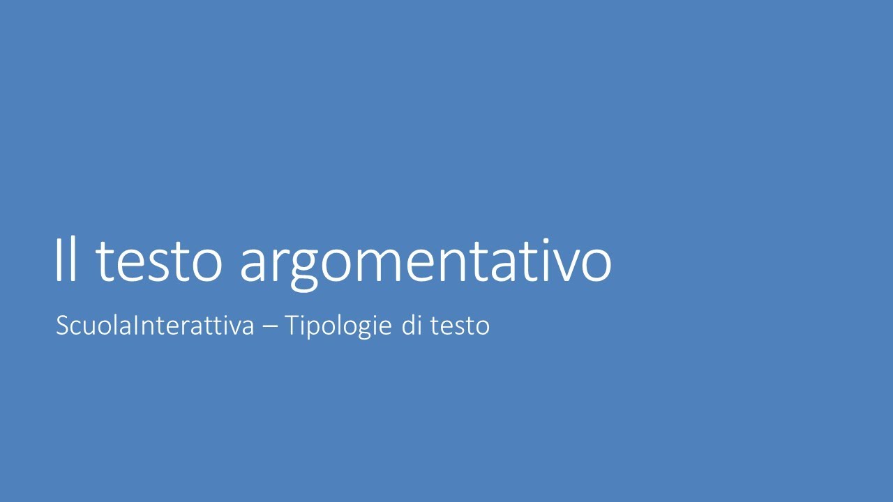 Il testo argomentativo