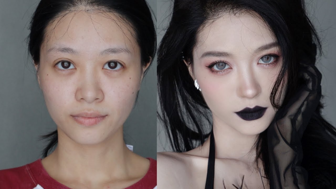 口黑清冷妆容教学🖤 黑眼圈遮瑕技巧 | 减龄感面部轮廓修容方法 Flawless Everyday Makeup Tutorial | April的草莓啊