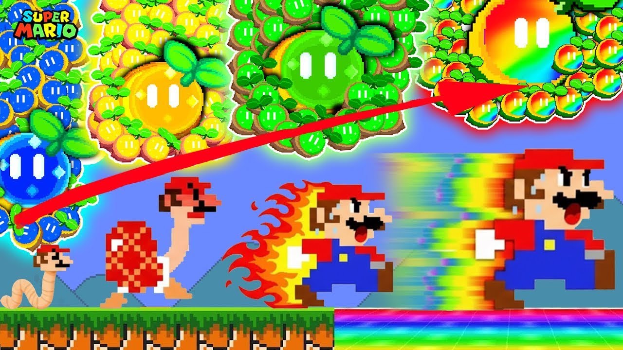 Super Mario Bros. Mario Collects 999 Wonder Seeds Powerups Turn To Muscle Mario FASTEST EVER