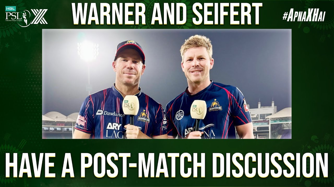 Karachi Kings' Captain David Warner and Tim Seifert have a post-match discussion on their 3rd win