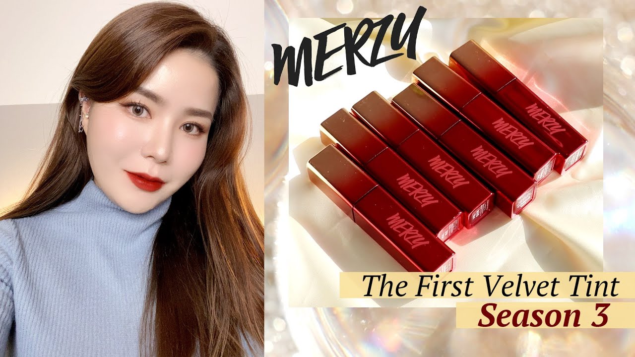 Sub) 웜톤이라면 꼭봐야해🔥.. 머지 더 퍼스트 벨벳 틴트 시즌3 전색상 리뷰 / MERZY The First Velvet Tint Season 3 I 루치나Luchina