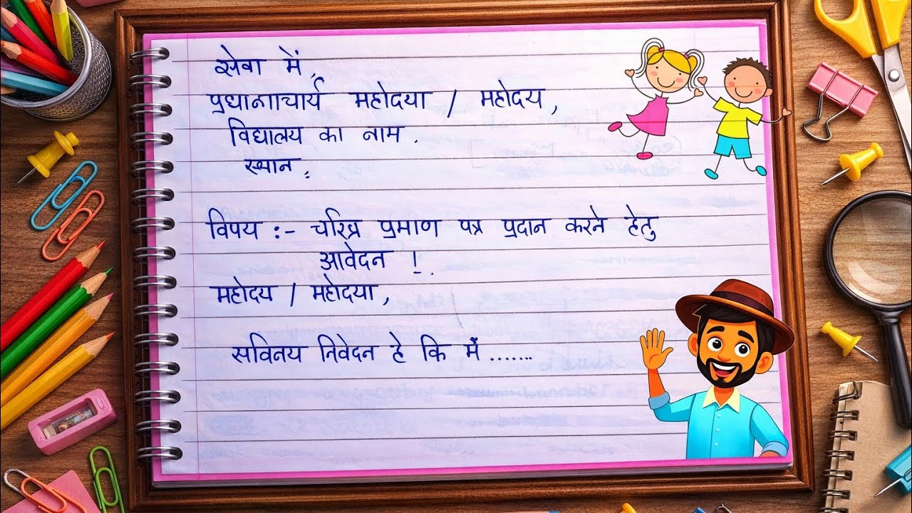 चरित्र प्रमाण पत्र हेतु आवेदन पत्र | सरल हिंदी पत्र लेखन #चरित्रप्रमाणपत्रहेतुआवेदनपत्र#आवेदनपत्र