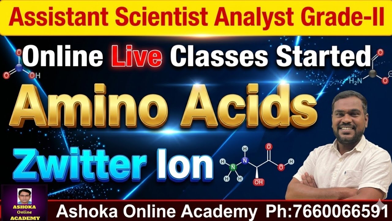 Amino Acids | Zwitter Ion |Assistant Scientist Analyst Grand-2 | Pollution control board #pcb #tgpsc