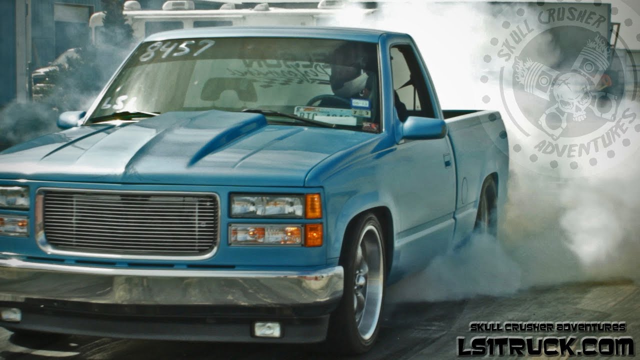LIL BLUE: A CUSTOM Twin Turbo 408ci. Powered CHEVY SLEEPER @ Ls1truck.com shoot out 2013