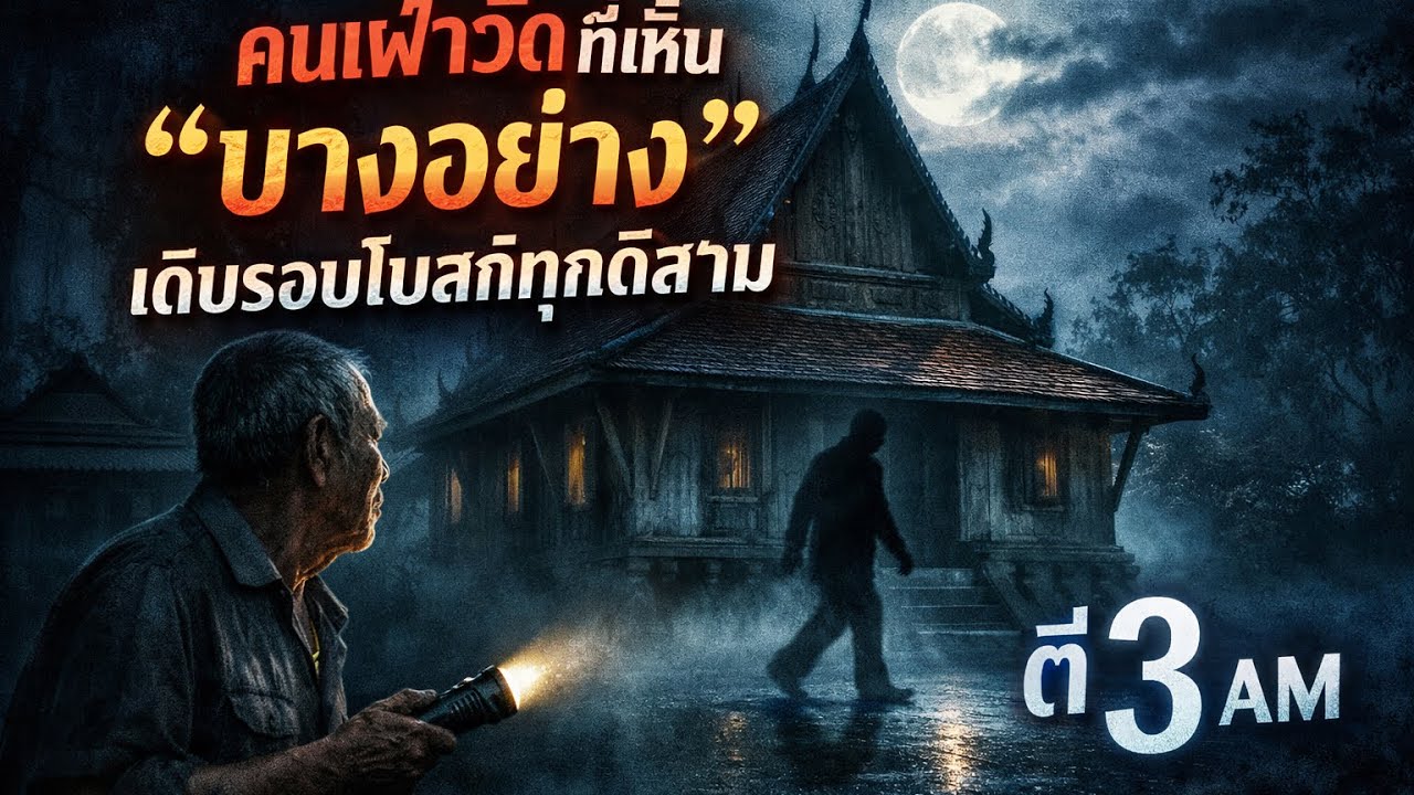 คนเฝ้าวัดที่เห็น บางอย่าง เดินรอบโบสถ์ทุกตีสาม
