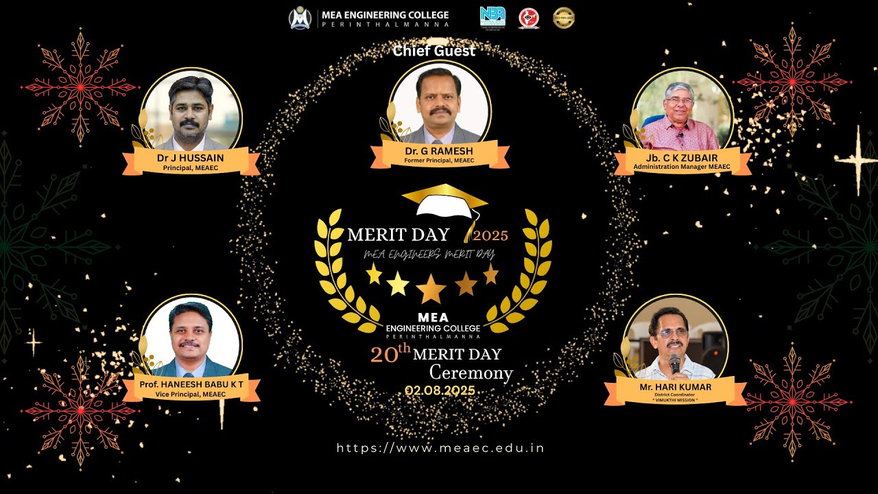 MEA Engineering College '20 th Merit Day Ceremony 2025 LIVE