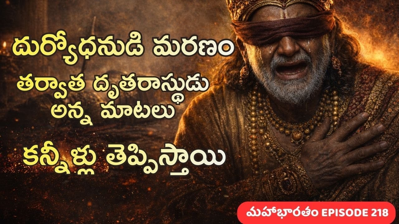 దుర్యోధనుడి మరణం తర్వాత ద్రౌతరాష్ట్రుడు అన్న మాటలు కన్నీళ్లు తెప్పిస్తాయి Mahabharatham EP 218