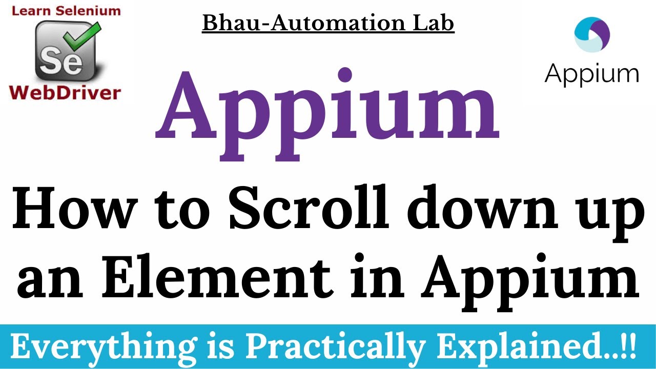How to Scroll down up an Element in Appium | Android scroll | appium mobile tutorials for beginners