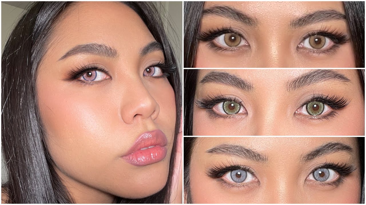 Just4Kira Try-on Haul | Colored Contact Lenses for Dark Brown Eyes (SL29 Brown, Crystal Gray, etc.)