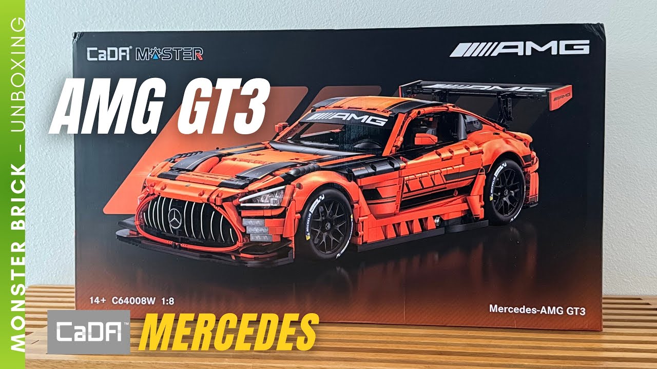 Unbox: CaDA MERCEDES-AMG GT3 (5466 pieces) C64008W Building Set 1:8 Scale