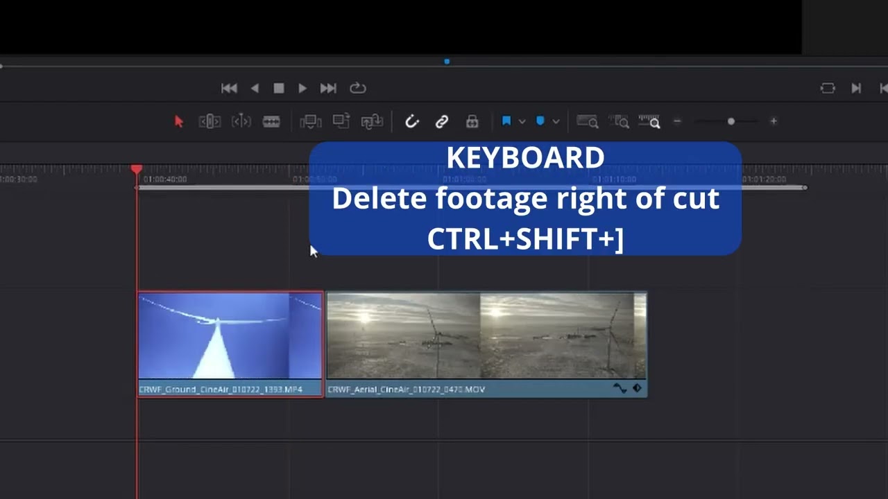 Delete Clip Left or Right Of Cut Point Davinci Resolve Quick Tip CineAir
