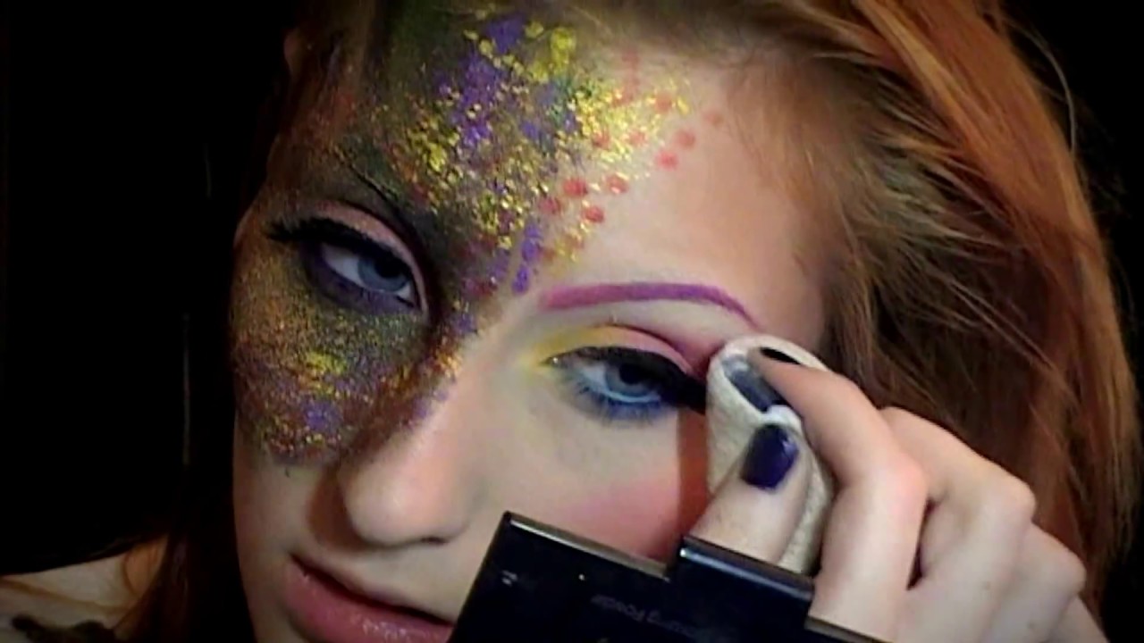 Splatter Color Burst Explosion Makeup / Creative Abstract Make-up Tutorial
