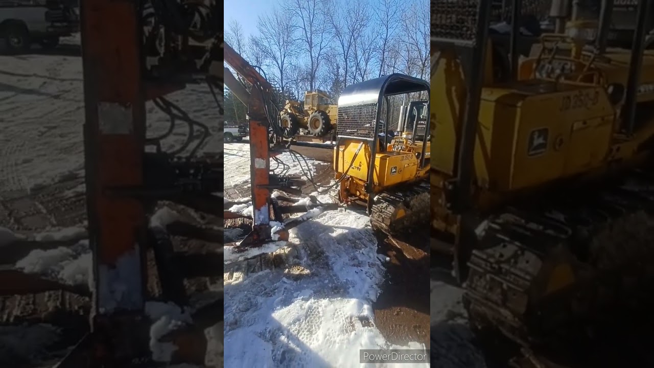 Lemco dray skidder walk around behind John Deere 350B