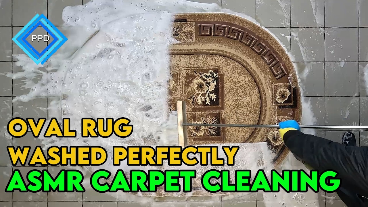 PPD  -Oval rug perfectly washed  -  ASMR Carpet Cleaning - Pranie dywanu