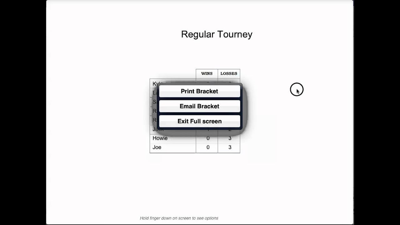 Round Robin competition using Bracket Maker for the iPad