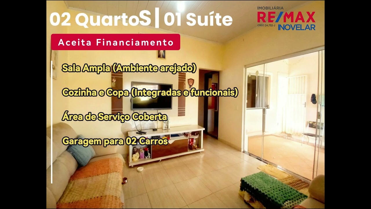 CASA COM 2 QUARTOS (SENDO 1 SUÍTE) – PRONTA PARA FINANCIAR!